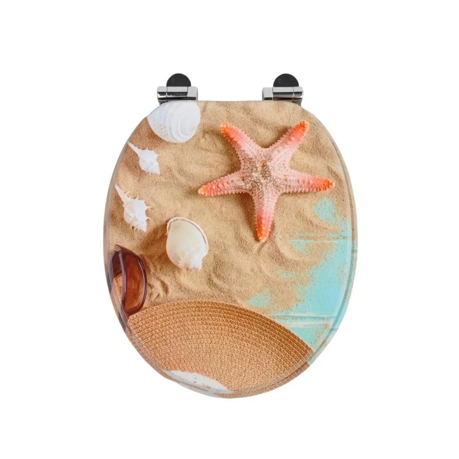Sinobath WC-Sitz Oval mit Absenkautomatik Strand Sommer