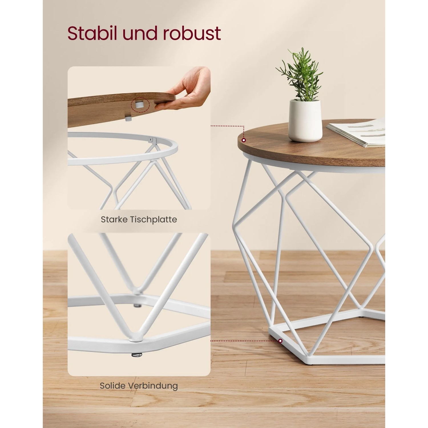 Spannende Vasagle Couchtisch Rund Ebenbildnull