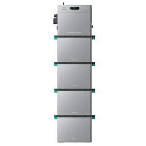 ZENDURE SolarFlow 2400 AC Plus Balkonkraftwerk mit vier AB3000L Batterien, Frontansicht.