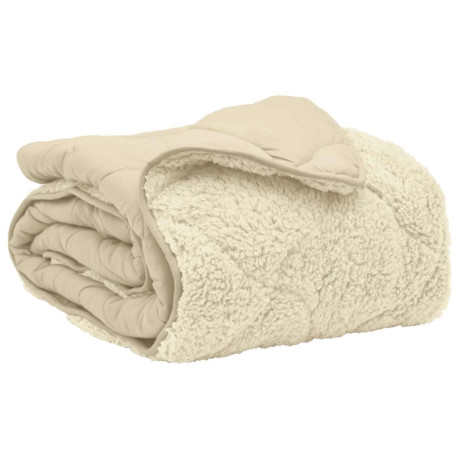 vidaXL Ganzjahresbettdecke Gepolstert Creme 220 x 240 cm 42026298