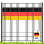 zaunzu Sichtschutz Deutschland für Doppelstabmatten, gelocht, in Schwarz-Rot-Gold.
