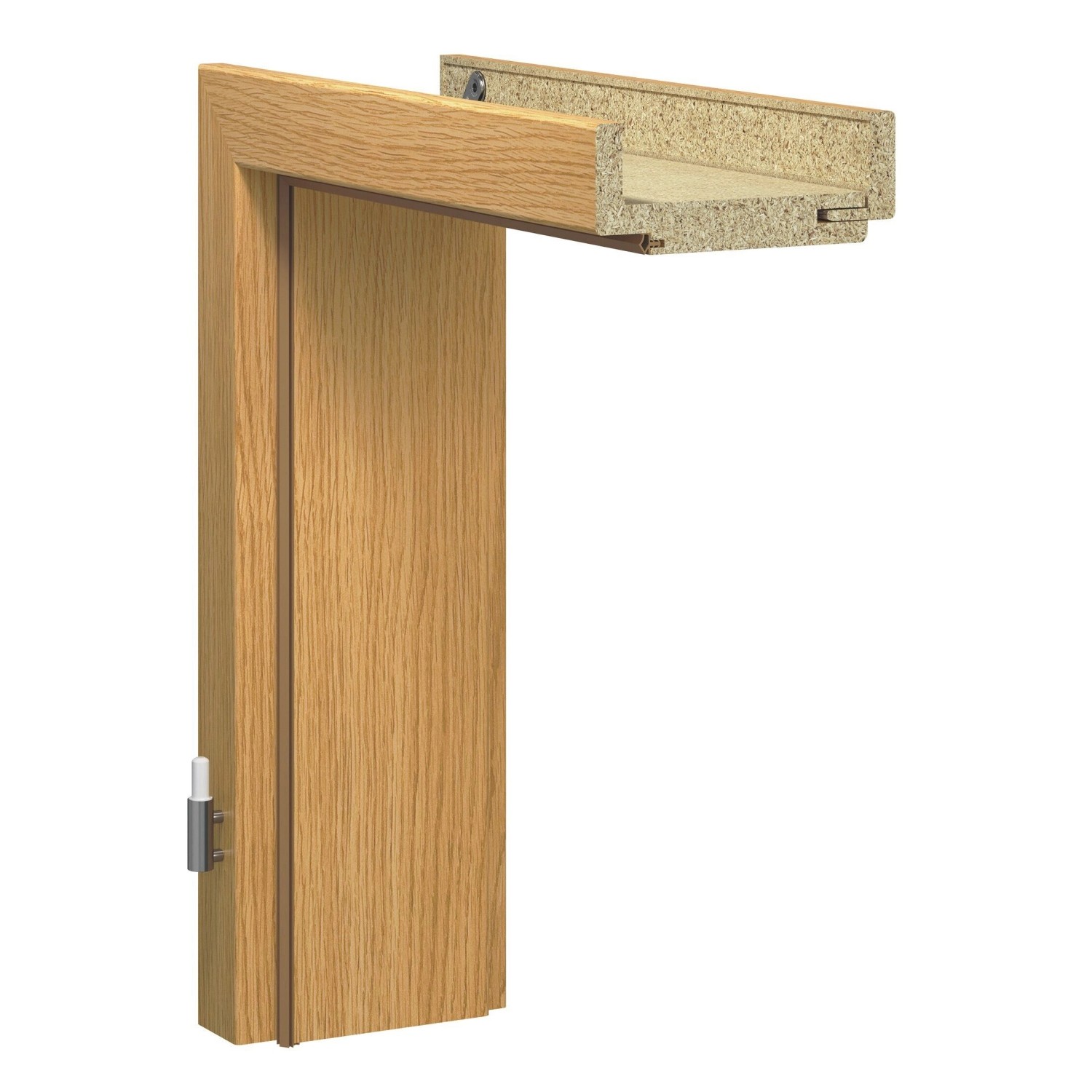 Zarge Dekorfolie Holznachbildung Eiche Hell 61 x 198,5 x 16,5 cm Anschlag L günstig online kaufen