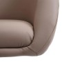 Detailaufnahme: MCW Esszimmerstuhl F19, Kunstleder Taupe, Polsterstuhl mit abgerundeten Formen.