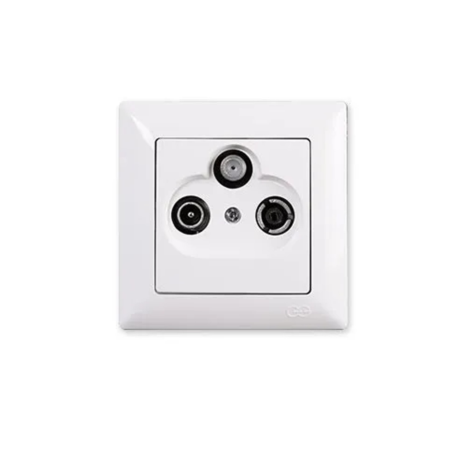 Günsan Visage Multimedia Sat TV Radio Durchgangsdose Antennendose Weiß