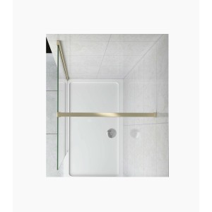 Gold gebürstetes Aluminium Wandprofil und Stabilisator für Walk-in Dusche. Duschzubehör.