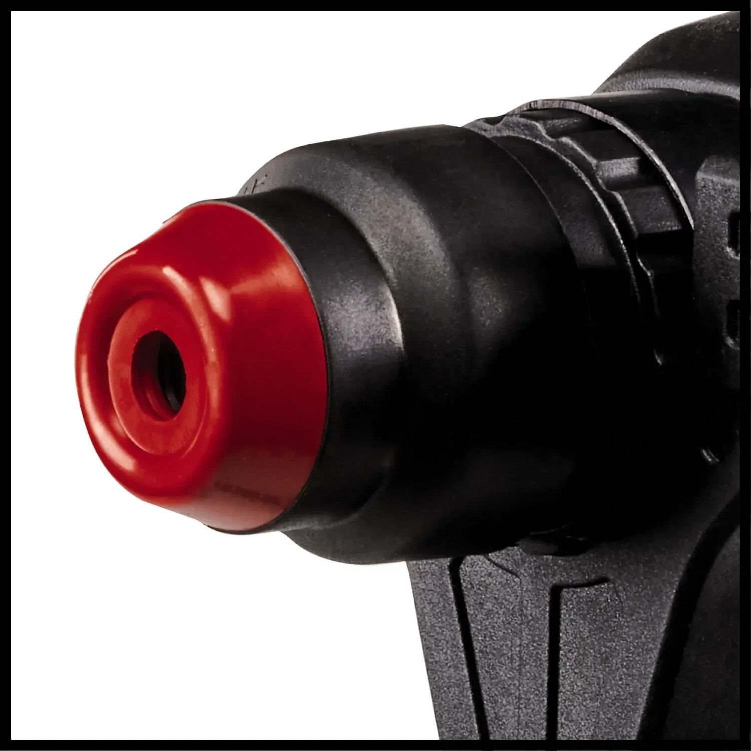 Detailaufnahme: Einhell Bohrhammer TC-RH 620 4F Kit mit roter Schutzkappe.