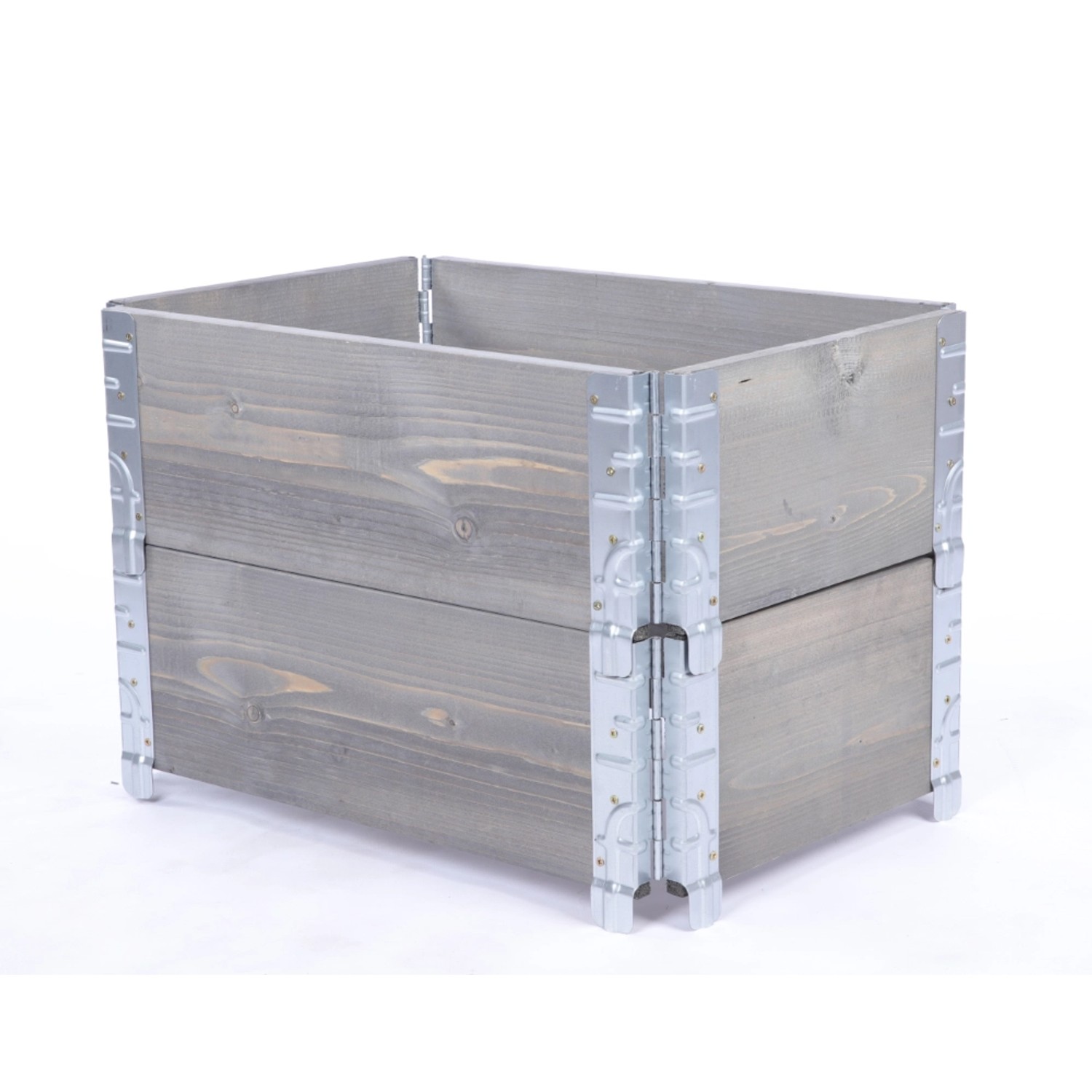PROREGAL Hochbeetkisten GrowBox HxBxT 40x60x40cm 2 Ebenen Holz Grau günstig online kaufen