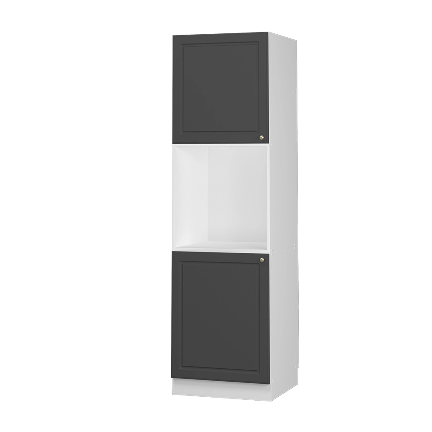 Vicco Herdumbauschrank Fame-Line Herdschrank Anthrazit-Gold/Weiß 60 cm Offen