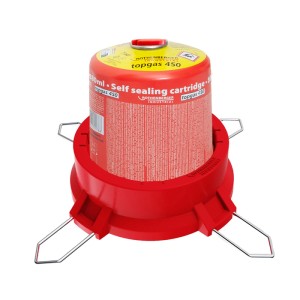 Rothenberger Kartuschenständer mit Gaskartusche 170g, rot, für Lötgeräte.