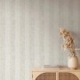 Weiße Marburg Vliestapete GZSZ mit Blockstreifen-Muster, passend zur Serie Gute Zeiten Schlechte Zeiten.