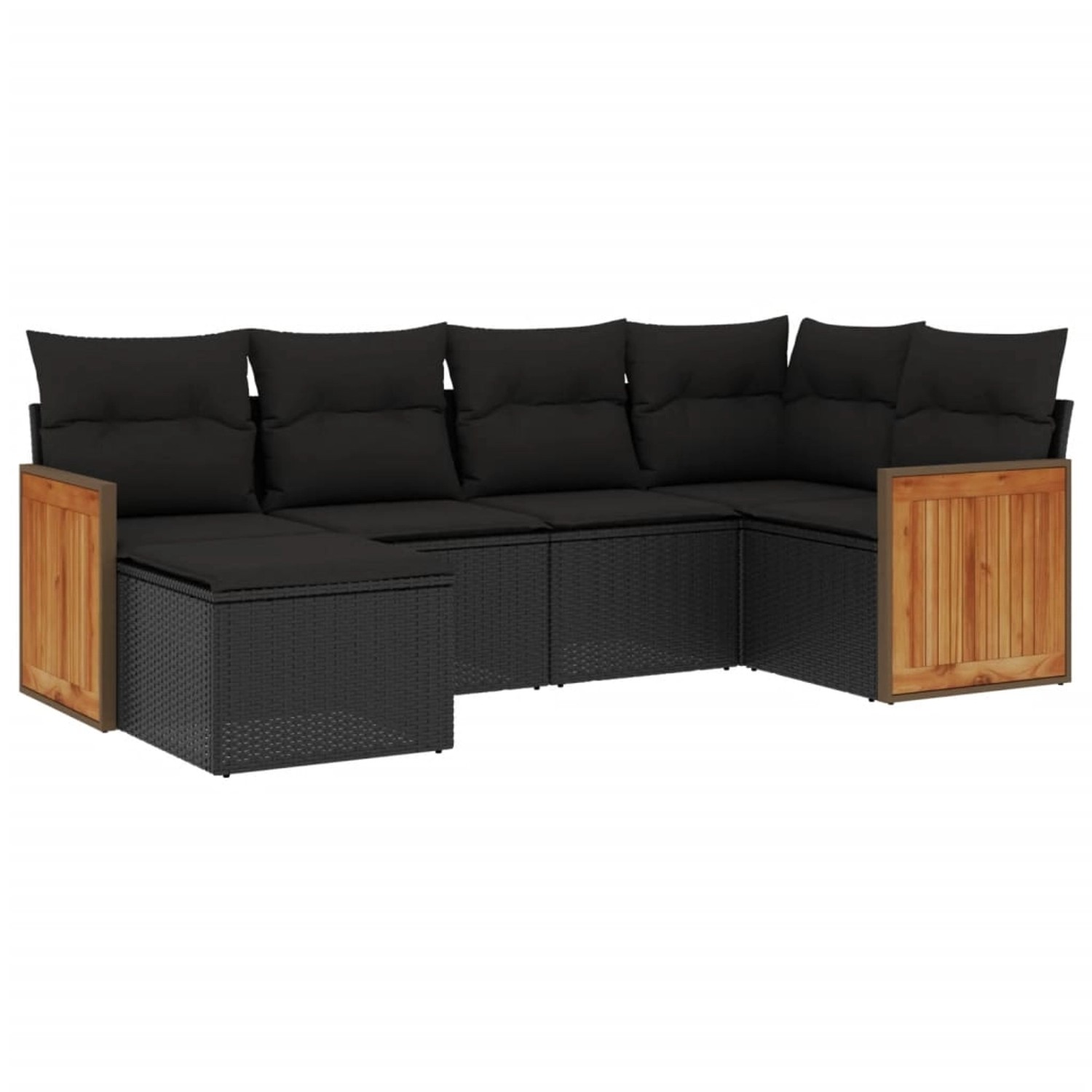 vidaXL 6-tlg Garten-Sofagarnitur mit Kissen Schwarz Poly Rattan Modell 151 günstig online kaufen