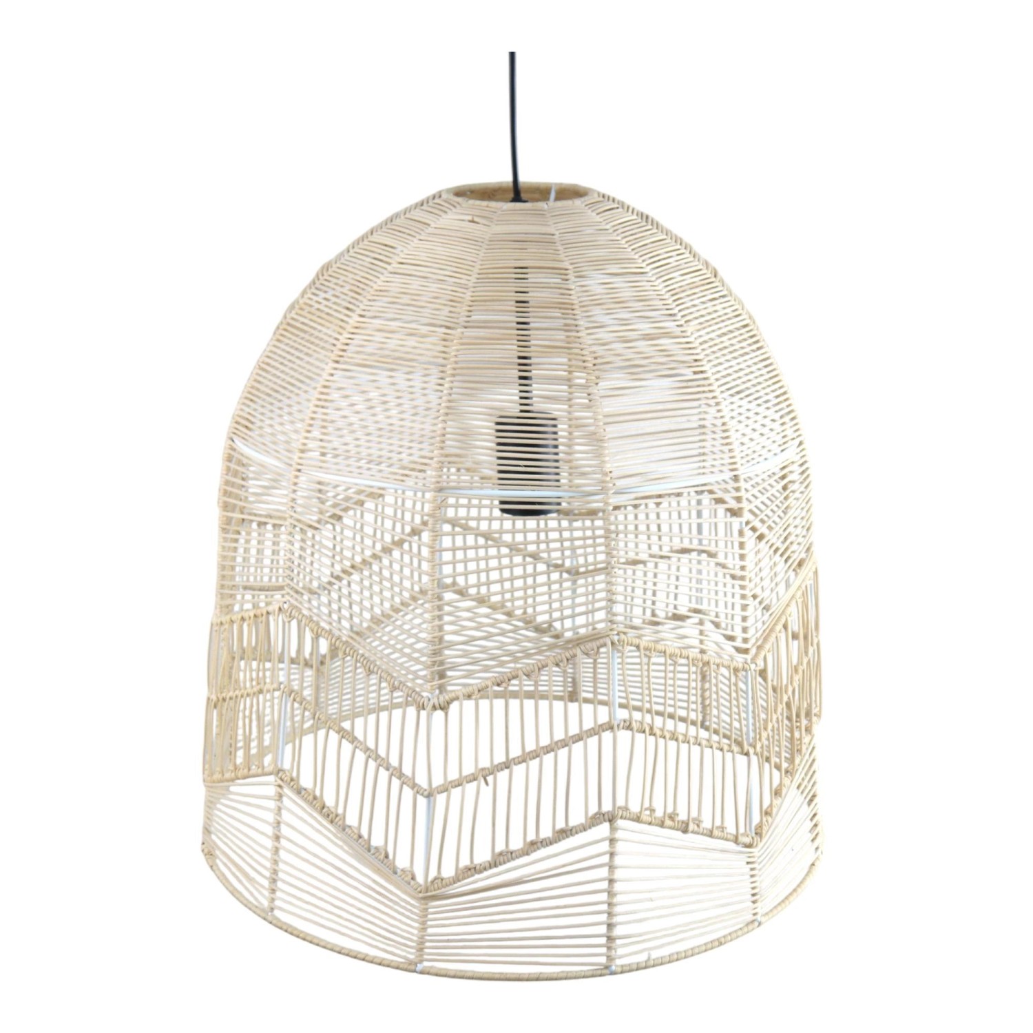 Dapo Decken Pendelleuchte Asta 45cm Rattan Natur Beige E27 IP20 günstig online kaufen