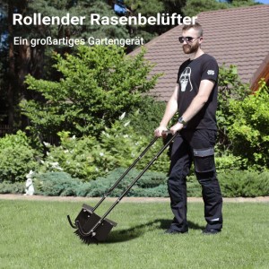 Wiltec Rasenlüfter 40Cm Vertikutierer Aerifizierer Rasenbelüfter Rasenpflege