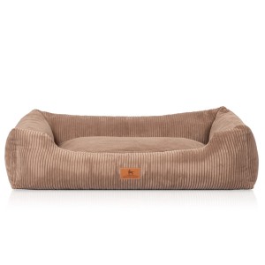 Knuffelwuff Hundebett Olivia Cord XXL, 120x85cm, braun. Gemütliches Hundekörbchen aus Cord.