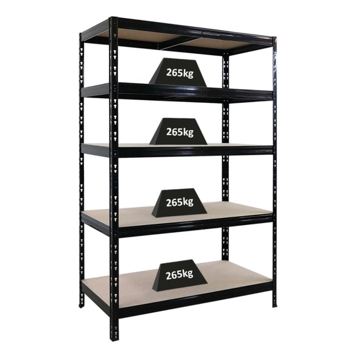PROREGAL Schwerlastregal Tiger HxBxT 180x120x60 cm Fachlast 265kg Schwarz günstig online kaufen