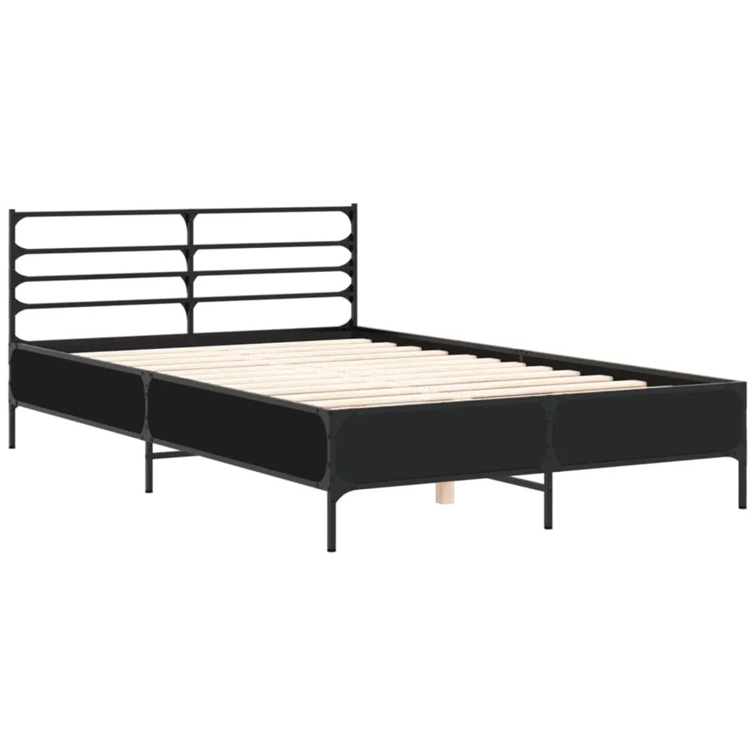 vidaXL Bettgestell Schwarz 140x200 cm Holzwerkstoff und Metall 3280042 günstig online kaufen