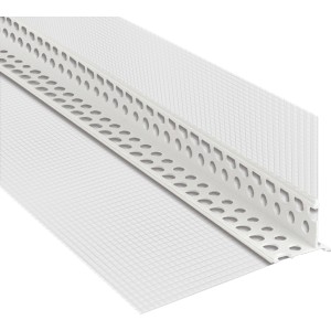 PVC-Tropfkantenprofil mit Gewebe, 2 m lang, für WDV-Systeme und Balkonuntersichten.
