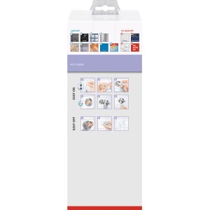 Verpackung des Tesa WC-Bürstenhalters Moon Weiß Matt mit Montageanleitung.