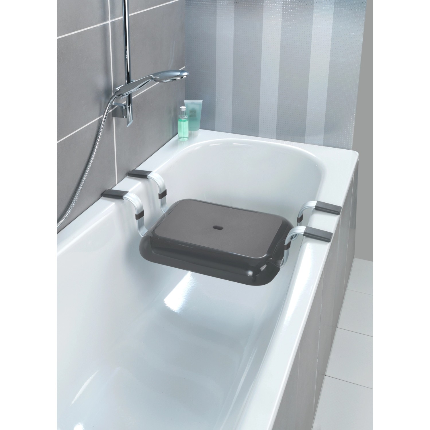 Wenko Badewannensitz Secura Premium Polypropylen 74 x 15.5 x 36 cm Anthrazit