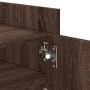 Detailansicht: VidaXL TV-Schrank in Braun Eichen-Optik mit Türscharnier.