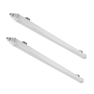 2er-Set LUXULA LED Feuchtraumleuchte, 60cm, neutralweiß, IP65, durchschleifbar.