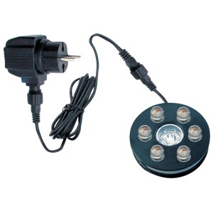 Heissner Aqua Light LED Ring mit 9 LEDs, weiß, für Teichbeleuchtung.