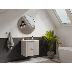 Vente-unique Waschbeckenunterschrank Zevara Beige 60 cm