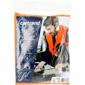 Cartrend Warnweste Orange, Universalgröße, gut sichtbar für Pannenhilfe und mehr Sicherheit.