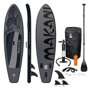 ECD Germany Aufblasbares Stand Up Paddle Board Makani 320 cm, schwarz, mit Zubehör