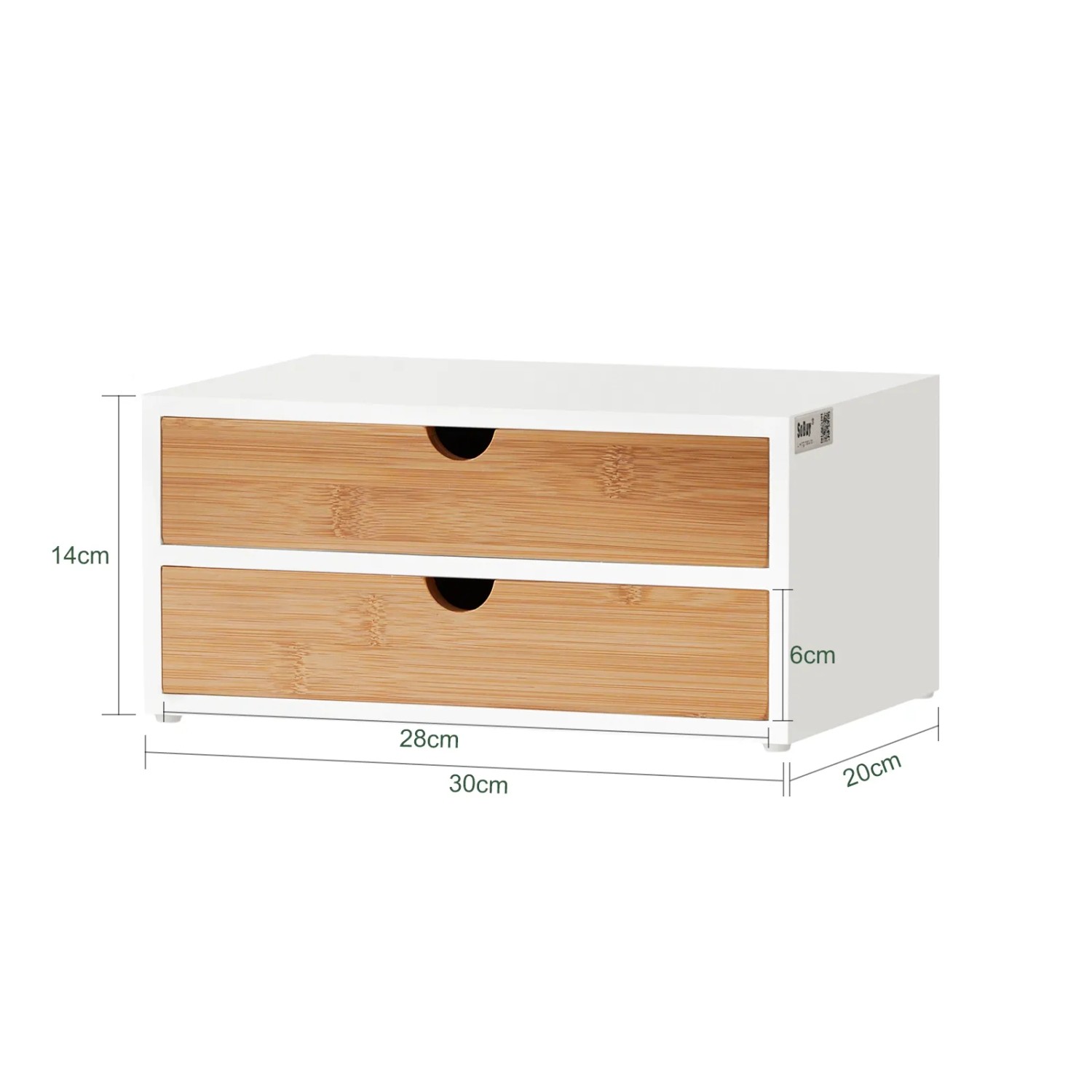 SoBuy Schubladenbox Aufbewahrungsbox Schreibtischorganizer 30x14x20cm FRG180-WN_5