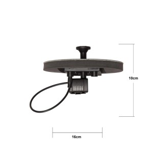 Schwarze, runde LED-Solar-Wasserfontäne mit Pumpe, 16cm Durchmesser. Ideal für Garten & Deko.