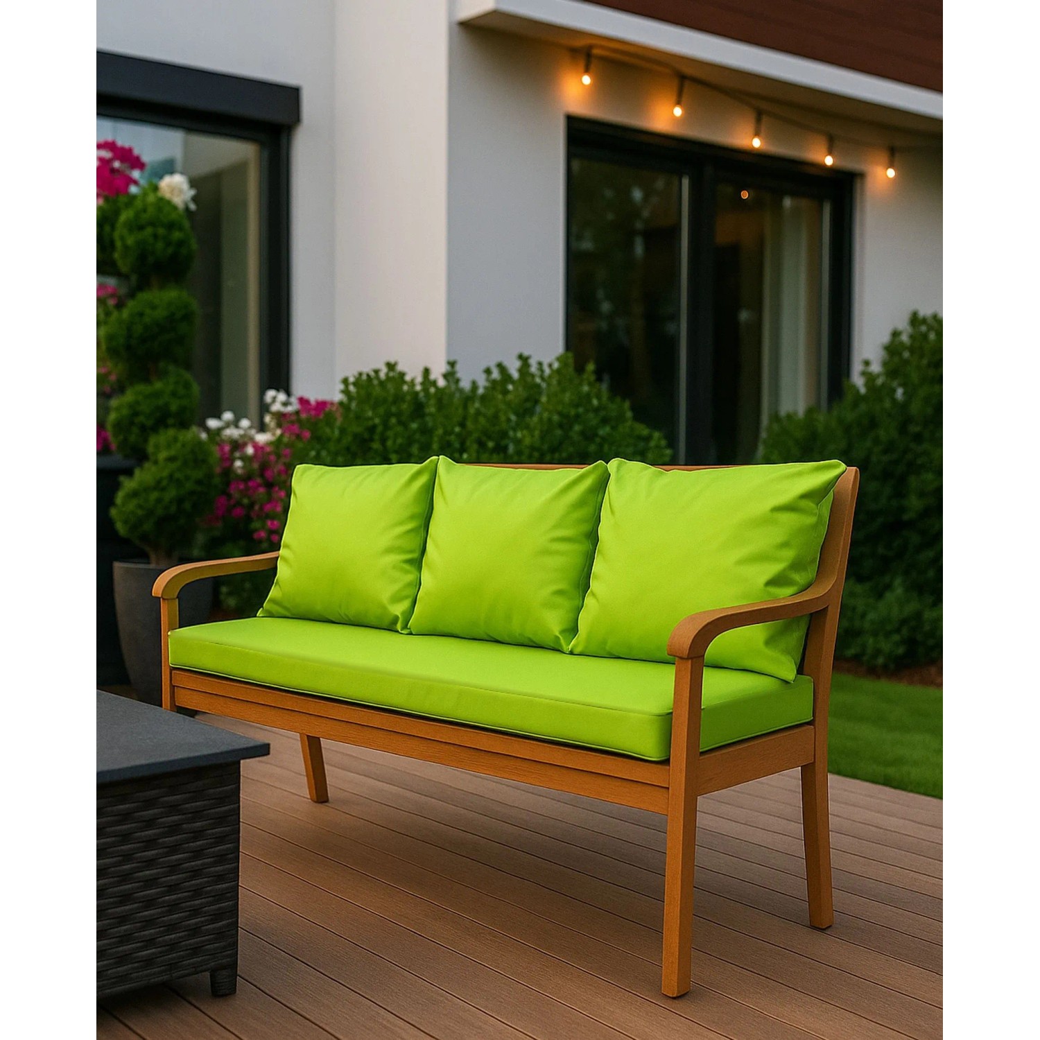 Setgarden Bankkissen Lemon für 2-Sitzer Gartenbank, 100x60 + 2x50x56 cm.
