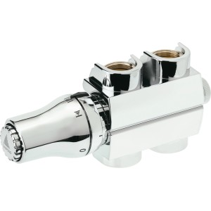 Sanotechnik Anschlussgarnitur für Badheizkörper mit Mittelanschluss, verchromt.