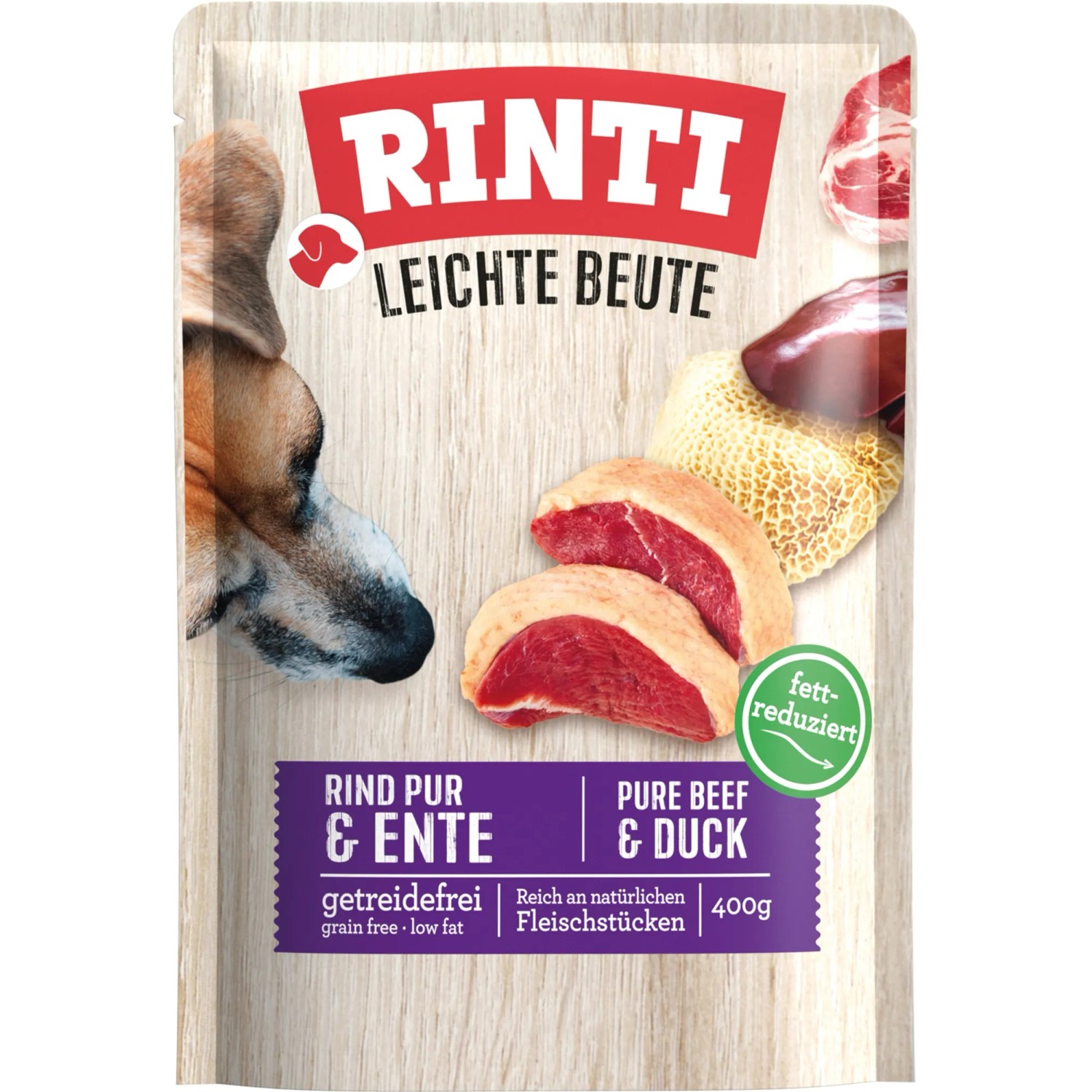 Rinti Hunde-Nassfutter Feine Beute Rind Pur und Ente 400 g