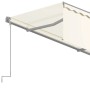 Cremefarbene manuelle Markise mit Anthrazit-Aluminiumrahmen und integriertem Rollo. Sonnenschutz für Terrasse & Balkon.