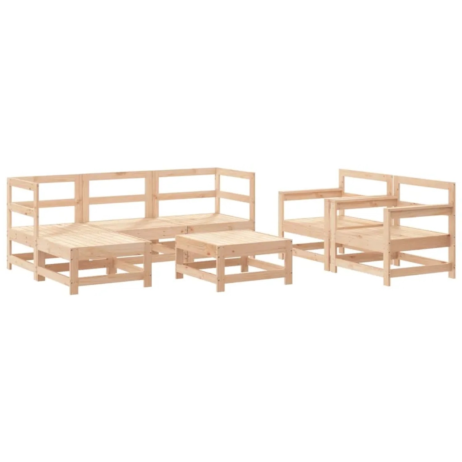 vidaXL 7-Tlg Garten-Lounge-Set Massivholz Kiefer 3186242 günstig online kaufen