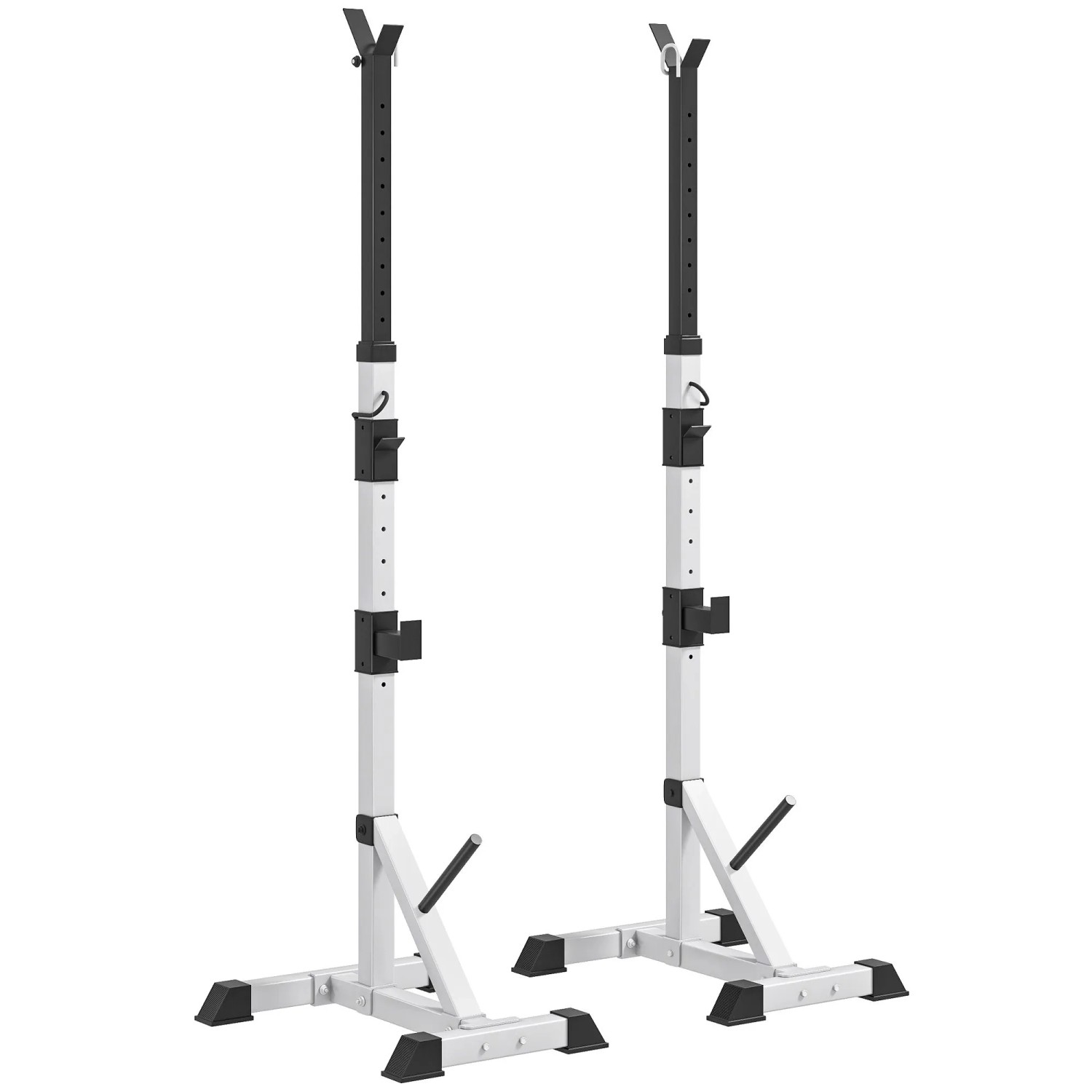 HOMCOM Langhantelständer Stahl Kunststoff Silber+Schwarz 58,5L x 75,5B x 136 176H cm