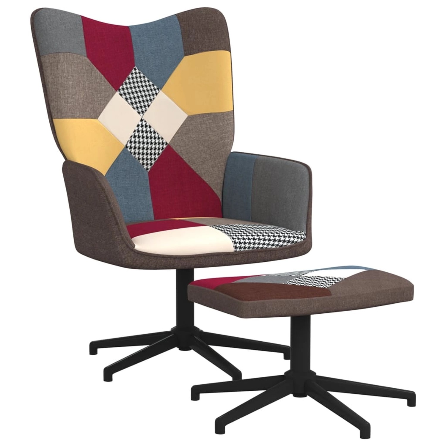 vidaXL Relaxsessel mit Hocker Patchwork Stoff Modell 3 günstig online kaufen