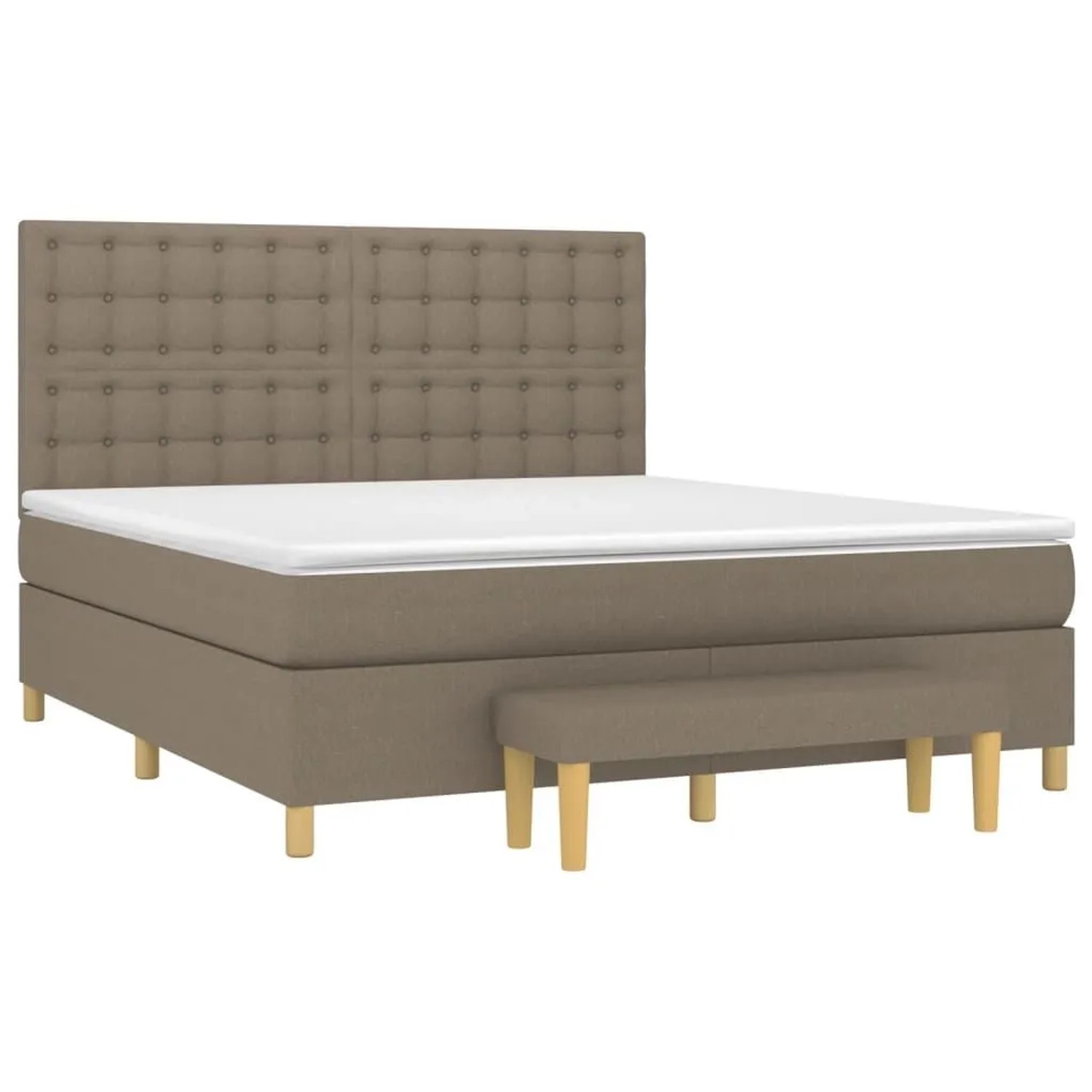 vidaXL Boxspringbett mit Matratze Taupe 160x200 cm Stoff 3137489 günstig online kaufen