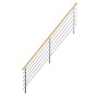 StarWood Edelstahlgeländer Flex mit Eiche Handlauf, 375cm, für Treppen & Galerien.