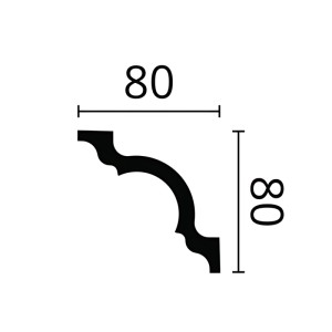 Detailzeichnung NMC A1-Box-10 NOMASTYL Eckleiste, Maße 80x80 mm, für Paneel Zubehör.