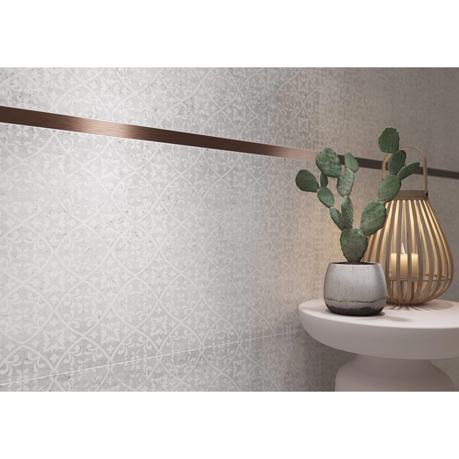 Cersanit Wandfliese Trako, grau-matte Steingutfliese im Format 29,8x59,8 cm mit Muster.