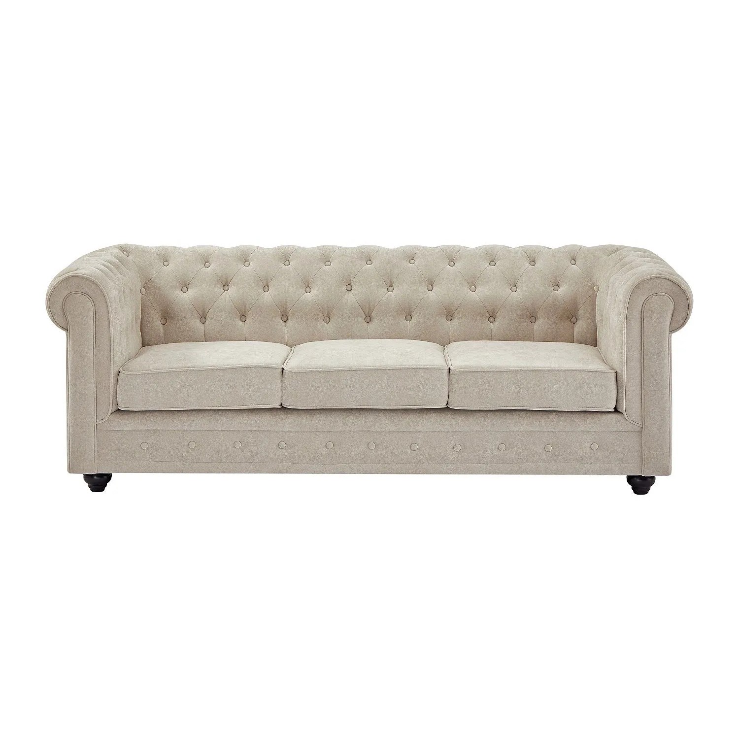 Vente-unique Sofa Ohne Schlafmöglichkeit Chesterfield Beige 205 cm