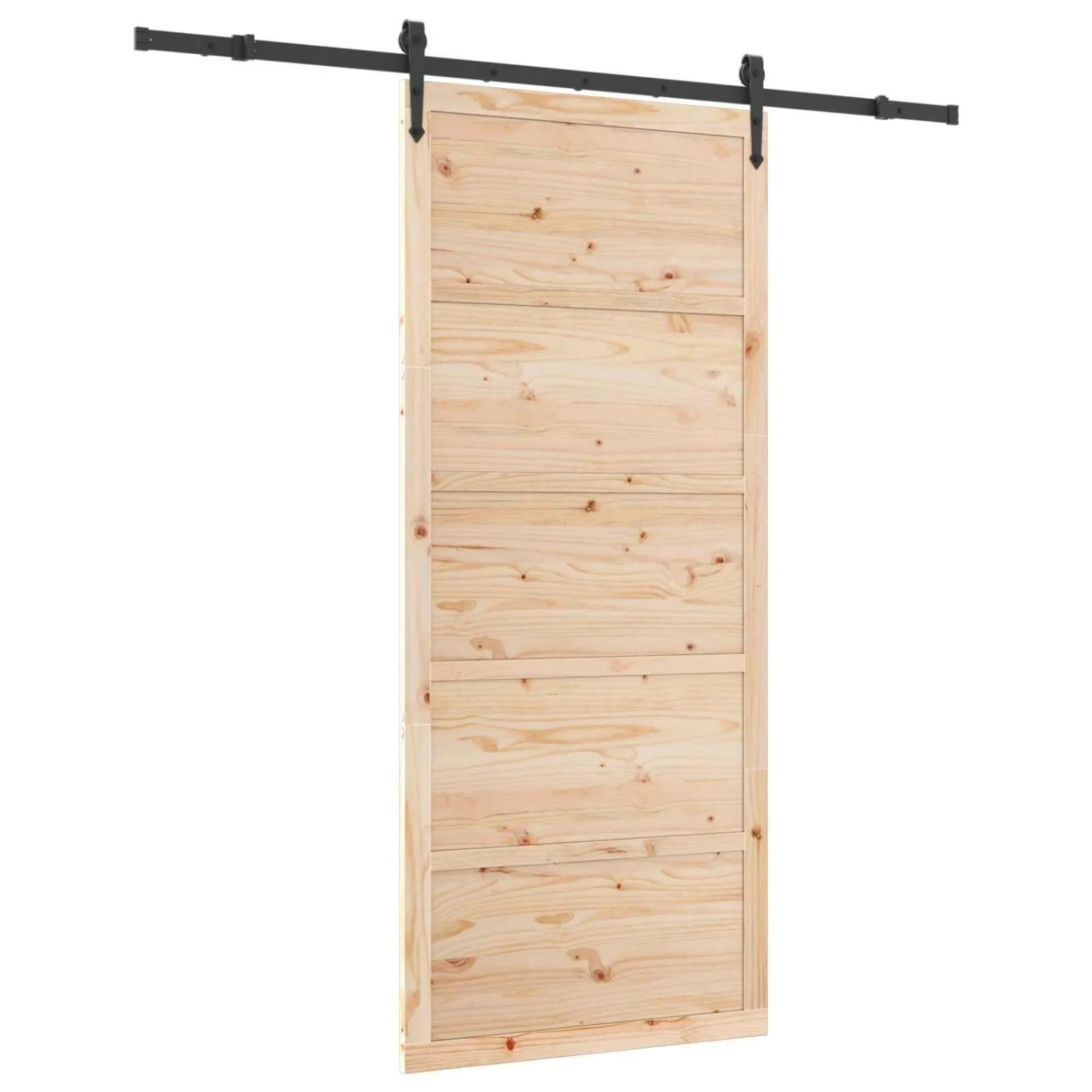 vidaXL Schiebetür Natur 90 x 208 cm Massives Kiefernholz 3445626