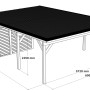Holzbrüder Doppelcarport Ralf mit Geräteraum, naturbelassen, schwarzes Dach, Maße 600x868 cm.