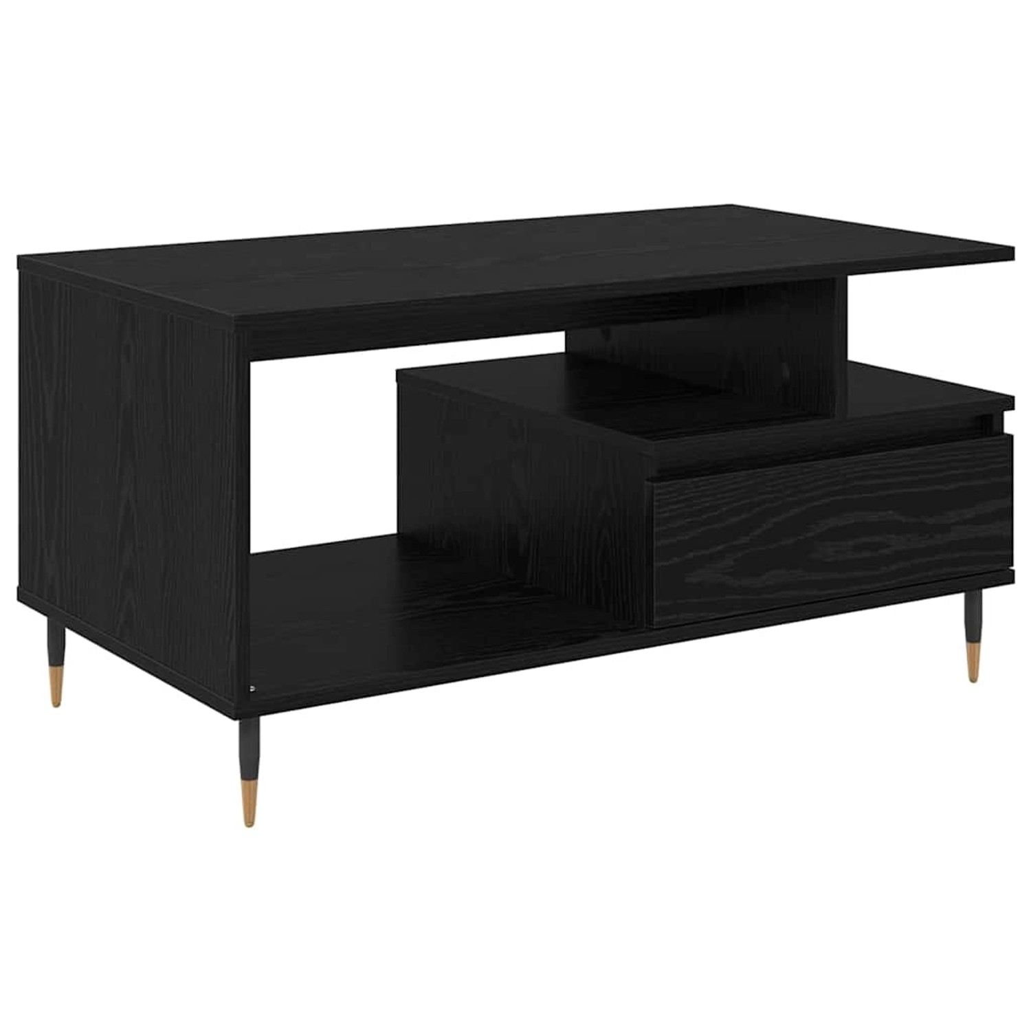 vidaXL Couchtisch Schwarz Eichen-Optik 90 x 49 x 45 cm Holzwerkstoff 882707 günstig online kaufen