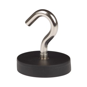 Fix-o-moll Magnethaken, gummiert, schwarz-silber, 43 mm. Vielseitiger Haushaltshelfer.