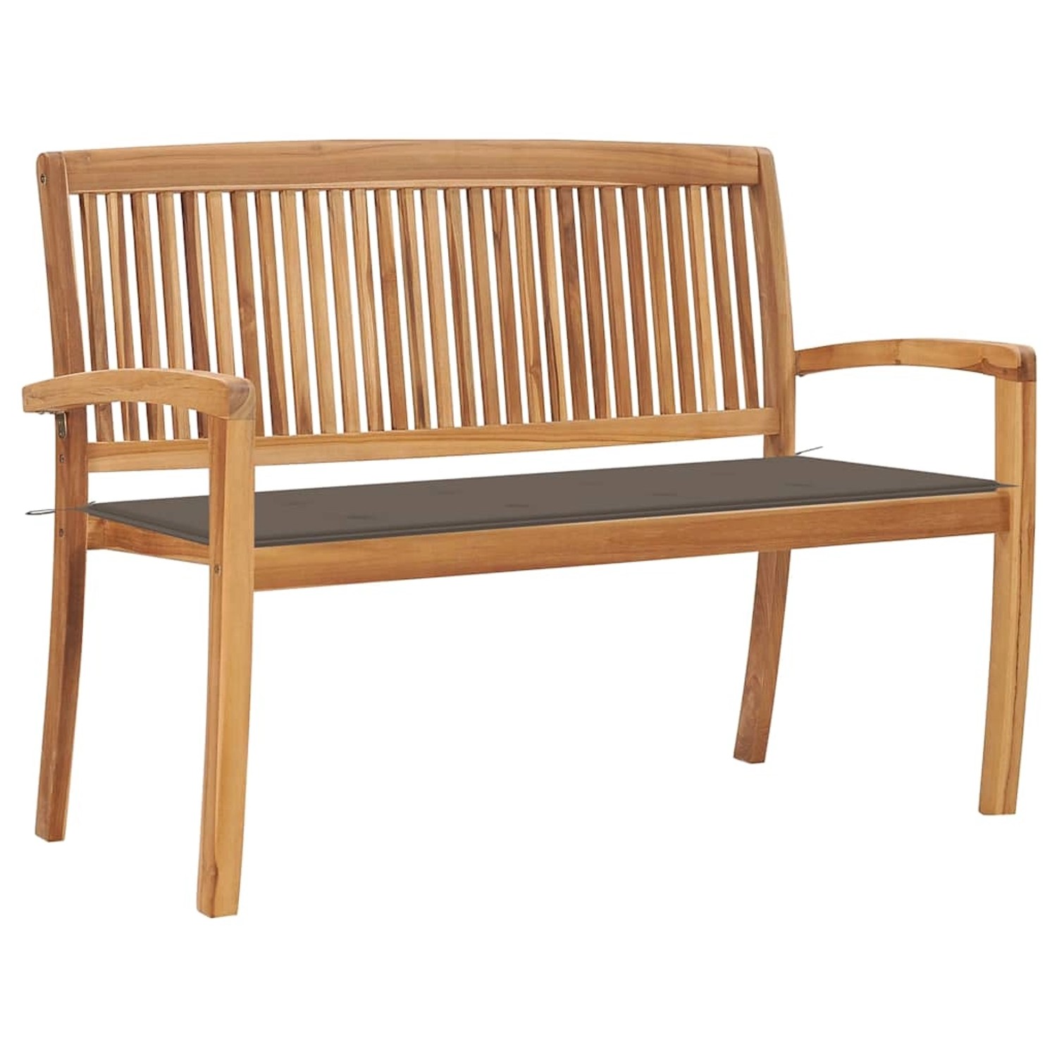 vidaXL Stapelbare Gartenbank mit Auflage 128,5 cm Massivholz Teak 3063287