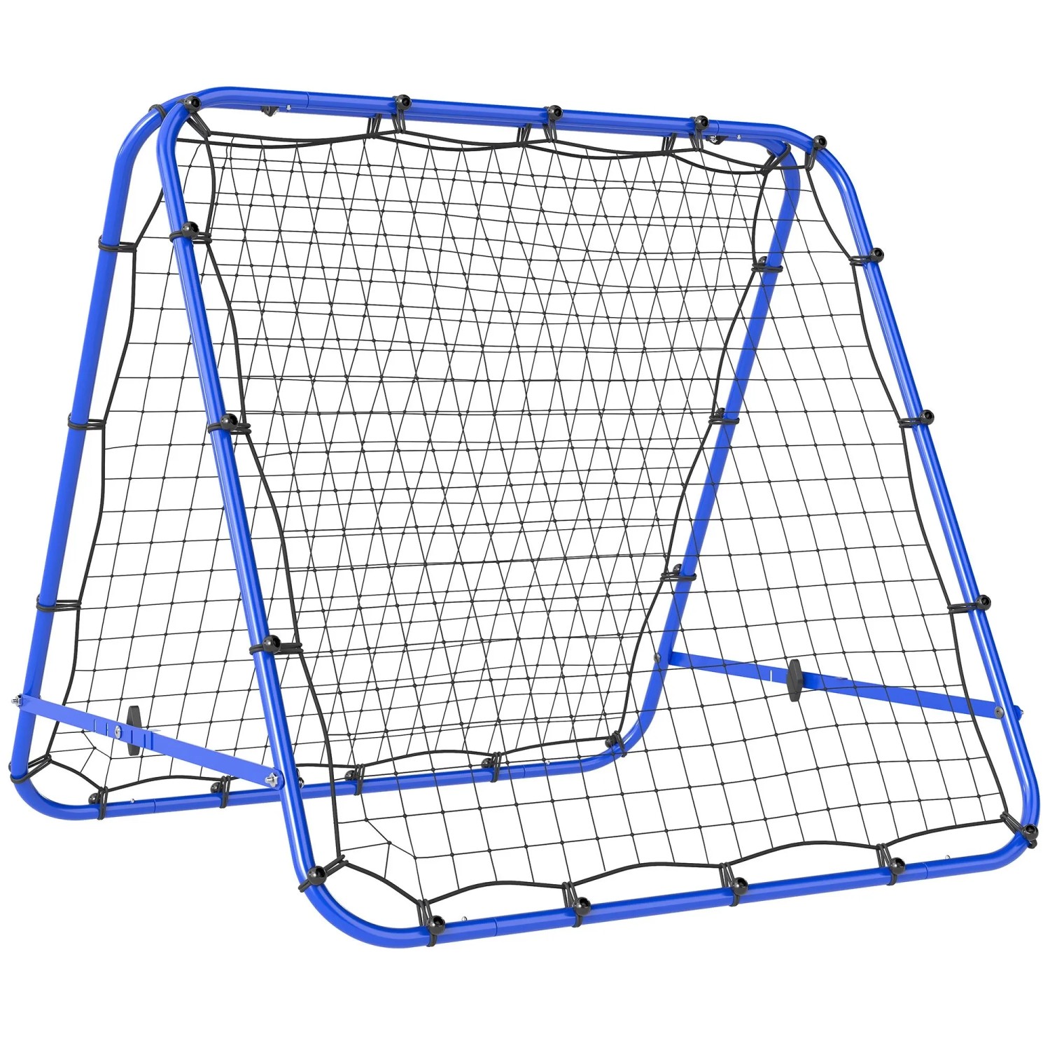 HOMCOM Fußball Rebounder Tragbar PE Stahl Blau 100L x 95T x 90H cm
