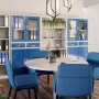 Jan Nowak Metallschrank, Aktenschrank in Grau/Blau mit 4 Böden und Schloss.